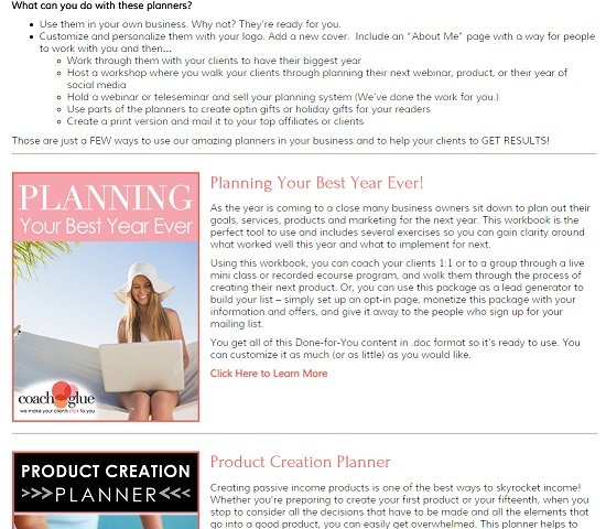 Done for You Planners – Great, and $10 Off!