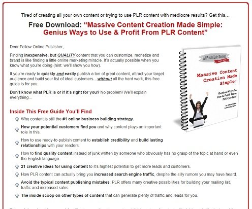 Free Training:  Genius Ways to Use and Profit from PLR Content!