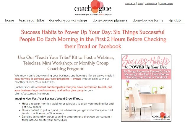 Done for You Class: Teach Others Success Habits – 6 Things Successful People Do Each Morning