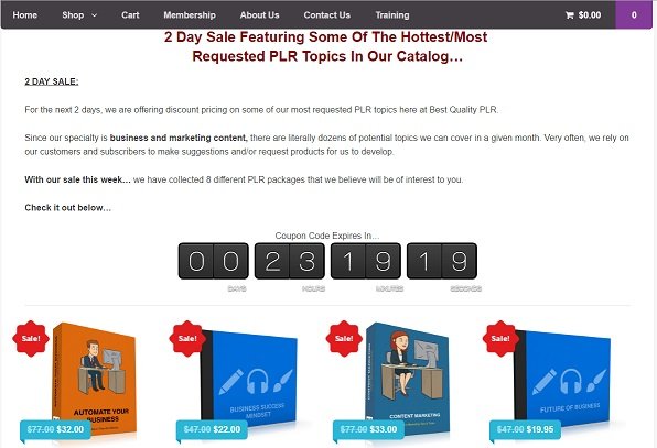 8 Quality PLR Packages on Sale for the next 24 Hours!