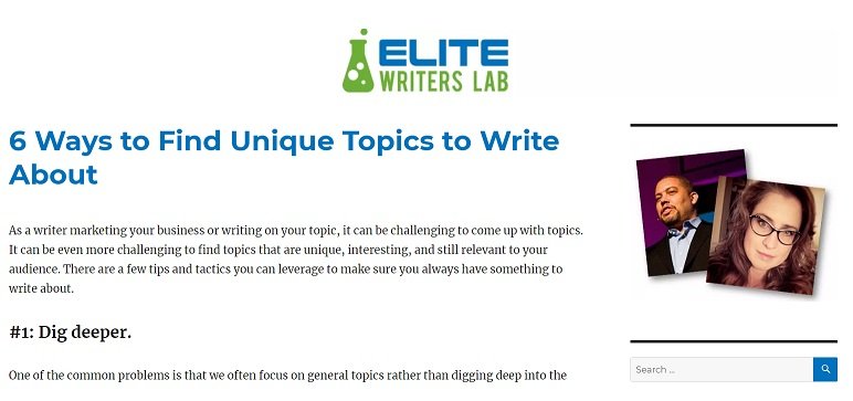 Finding Unique Topics to Write About